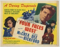 4s155 FOUR FACES WEST TC '48 daring desperado Joel McCrea & sexy Frances Dee in the Badlands!