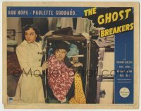 4s654 GHOST BREAKERS LC '40 c/u of sexy Paulette Goddard smuggling Bob Hope in a huge suitcase!