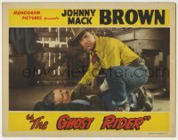 4s655 GHOST RIDER LC '43 tough cowboy Johnny Mack Brown checks to see if guy on floor is alive!