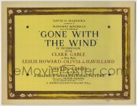 4s001 GONE WITH THE WIND TC '39 Selznick's production of Margaret Mitchell's epic of the Old South!