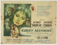 4s171 GREEN MANSIONS TC '59 cool art of Audrey Hepburn & Anthony Perkins by Joseph Smith!