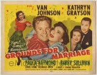 4s172 GROUNDS FOR MARRIAGE TC '51 Van Johnson & pretty opera singer Kathryn Grayson!