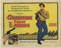 4s174 GUNMEN FROM LAREDO TC '59 western action art of cowboy drawing gun in gunfight!