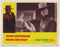 4s670 HANG 'EM HIGH LC #7 '68 great c/u of Clint Eastwood with badge standing by his horse!