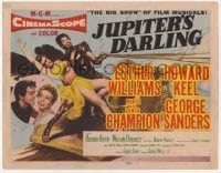 4s207 JUPITER'S DARLING TC '55 great art of sexy Esther Williams & Howard Keel on chariot!