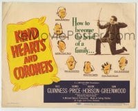 4s215 KIND HEARTS & CORONETS TC '50 Alec Guinness in how to become the head of a family, Ealing!