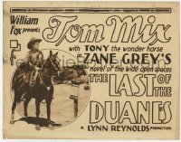 4s234 LAST OF THE DUANES TC '24 Tom Mix & Tony the Wonder Horse in a Zane Grey story!