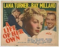 4s243 LIFE OF HER OWN TC '50 sexy Lana Turner as Lily James who really lived, Ray Milland!