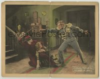4s750 MARK OF ZORRO LC '20 great image of costumed Douglas Fairbanks duelling while holding girl!