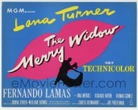 4s280 MERRY WIDOW photolobby TC '52 great silhouette art of Lana Turner & Lamas dancing!