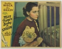 4s764 MISS FANE'S BABY IS STOLEN LC '33 c/u of Dorothea Wieck with Baby LeRoy's teddy bear!