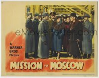 4s765 MISSION TO MOSCOW LC '43 Ann Harding & Walter Huston walk by Russian Guards, Michael Curtiz