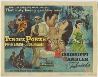 4s286 MISSISSIPPI GAMBLER TC '53 lusty gambling man Tyrone Power loves pretty Piper Laurie!