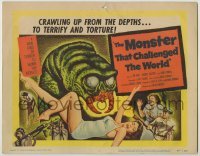 4s291 MONSTER THAT CHALLENGED THE WORLD TC '57 great artwork of creature & its victim!