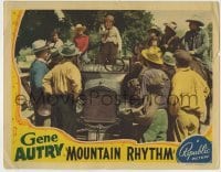 4s771 MOUNTAIN RHYTHM LC '39 Gene Autry smiles at man standing in car giving a speech to cowboys!