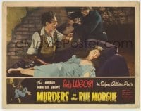 4s778 MURDERS IN THE RUE MORGUE LC #7 R48 Bela Lugosi & Noble Johnson by unconscious Sidney Fox!