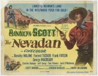 4s307 NEVADAN TC '50 Randolph Scott, lawless no-man's land in the westward push for gold!