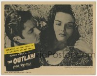 4s802 OUTLAW LC R50 best close up of sexy Jane Russell in hay w/Jack Buetel, Howard Hughes!