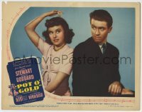 4s815 POT O' GOLD LC '41 close up of James Stewart & pretty Paulette Goddard with hand on head!