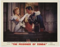 4s821 PRISONER OF ZENDA photolobby '52 Stewart Granger c/u kissing Deborah Kerr's hand on balcony!