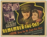 4s362 REMEMBER THE DAY TC '41 close up of pretty smiling Claudette Colbert & soldier John Payne!