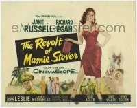 4s366 REVOLT OF MAMIE STOVER TC '56 artwork of super sexy Jane Russell in low-cut dress!