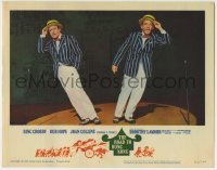 4s842 ROAD TO HONG KONG LC #8 '62 great close up of Bob Hope & Bing Crosby singing on stage!