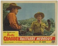 4s847 RUSTLERS' HIDEOUT LC '45 bad guy John Merton holds Buster Crabbe at gunpoint!