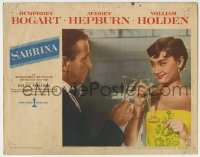 4s848 SABRINA LC #4 '54 Billy Wilder, Audrey Hepburn & Humphrey Bogart toast w/champagne glasses!