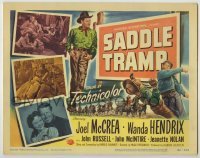 4s391 SADDLE TRAMP TC '50 cowboy Joel McCrea & pretty Wanda Hendrix, great western art!
