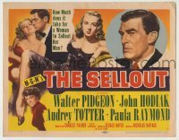 4s396 SELLOUT TC '52 how much does it take for sexy bad Audrey Totter to sell out Walter Pidgeon!