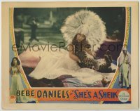 4s862 SHE'S A SHEIK LC '28 great close up of sexy Bebe Daniels in wild outfit hugging leopard cub!