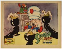 4s868 SINBAD THE SAILOR LC '35 Ub Iwerks cartoon, great image of Sinbad with parrot being toasted!