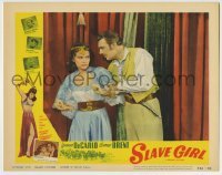 4s871 SLAVE GIRL LC #1 R56 c/u of scared Yvonne De Carlo in harem girl outfit with George Brent!