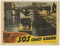 4s880 SOS COAST GUARD LC '42 lots of people on dock over Coast Guard boat, mad scientist thriller!