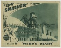 4s885 SPY SMASHER chapter 11 LC '42 great image of the Whiz Comics super hero fighting on roof!