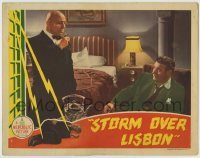 4s899 STORM OVER LISBON LC '44 Richard Arlen watches creepy Erich von Stroheim light his cigarette!