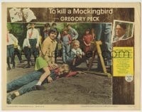4s942 TO KILL A MOCKINGBIRD LC #7 '62 Mary Badham as Scout pins boy on schoolyard playground!