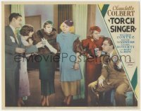 4s949 TORCH SINGER LC '33 man offers drink to fancy dressed Claudette Colbert, who looks sad!
