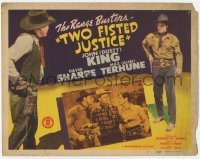 4s487 TWO FISTED JUSTICE TC '43 The Range Busters, Dusty King, Alibi Terhune & David Sharpe!