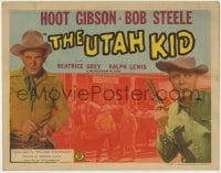 4s490 UTAH KID TC '44 great image of cowboys Hoot Gibson & Bob Steele with their guns drawn!