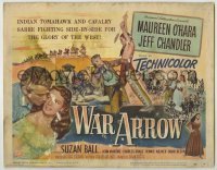 4s496 WAR ARROW TC '54 George Sherman, Maureen O'Hara & Jeff Chandler fight Native Americans!