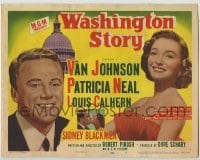 4s497 WASHINGTON STORY TC '52 great image of Van Johnson & Patricia Neal at the U.S. Capitol!