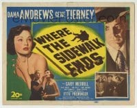 4s501 WHERE THE SIDEWALK ENDS TC '50 Dana Andrews, sexy Gene Tierney, Otto Preminger noir!