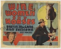 4s506 WINE, WOMEN & HORSES Other Company TC '37 young Ann Sheridan with Barton MacLane & race horse