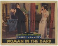 4s987 WOMAN IN THE DARK LC '34 Joe King with gun holds Melvyn Douglas by Fay Wray, Dashiel Hammett