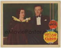 4s995 YELLOW CARGO LC '36 close up of Eleanor Hunt staring at worried Conrad Nagel in tuxedo!