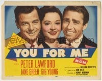 4s516 YOU FOR ME TC '52 should pretty Jane Greer marry Peter Lawford or Gig Young, money or love?