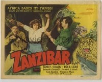 4s523 ZANZIBAR TC R48 Lola Lane & James Craig, Africa bares its fangs in forbidden jungles!