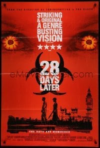 4t005 28 DAYS LATER style B int'l DS 1sh '03 Danny Boyle, Cillian Murphy vs. zombies in London!